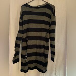 💀Distressed Social Collision Sweater Dress💀